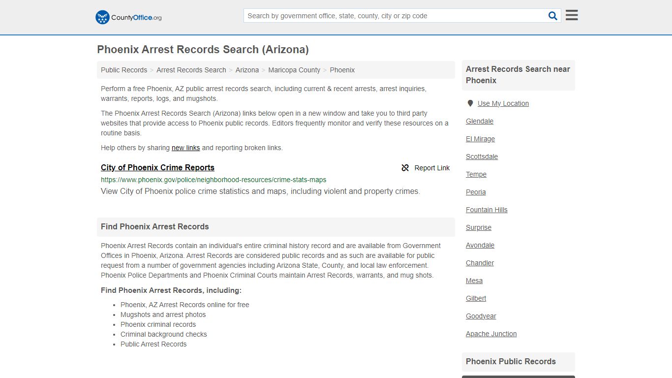 Arrest Records Search - Phoenix, AZ (Arrests & Mugshots) - County Office